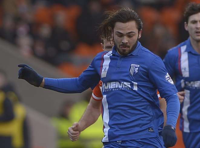 Bradley Dack in action at Blackpool on Saturday Picture: Barry Goodwin