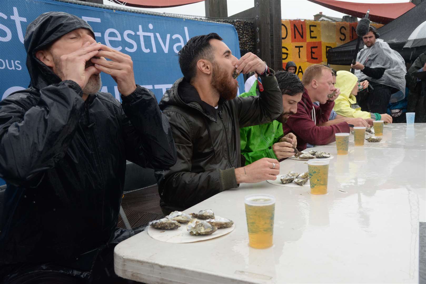 The oyster-eating competition is one of the popular events at the annual festival in Whitstable. Picture: Chris Davey