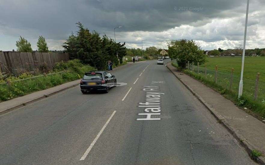 A motorist was threatened with an axe in Halfway Road, Sheerness. Picture: Google