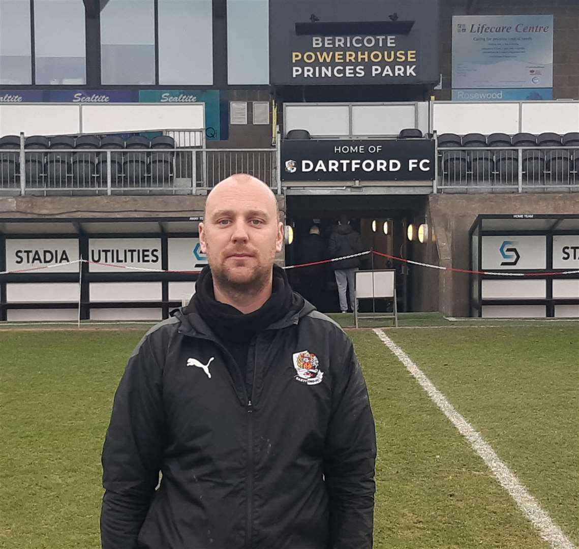 Dartford FC head groundsman Jay Berkhauer will be making sure the pitch at Princes Park Stadium is in top condition.