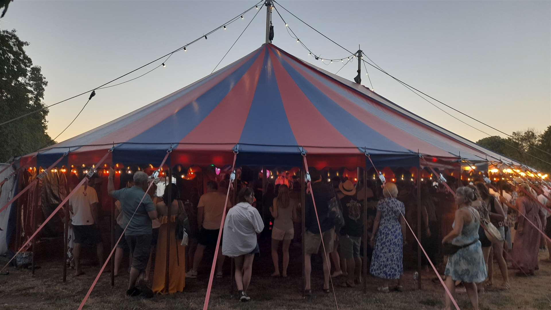 The festival's second stage, inside a bell tent