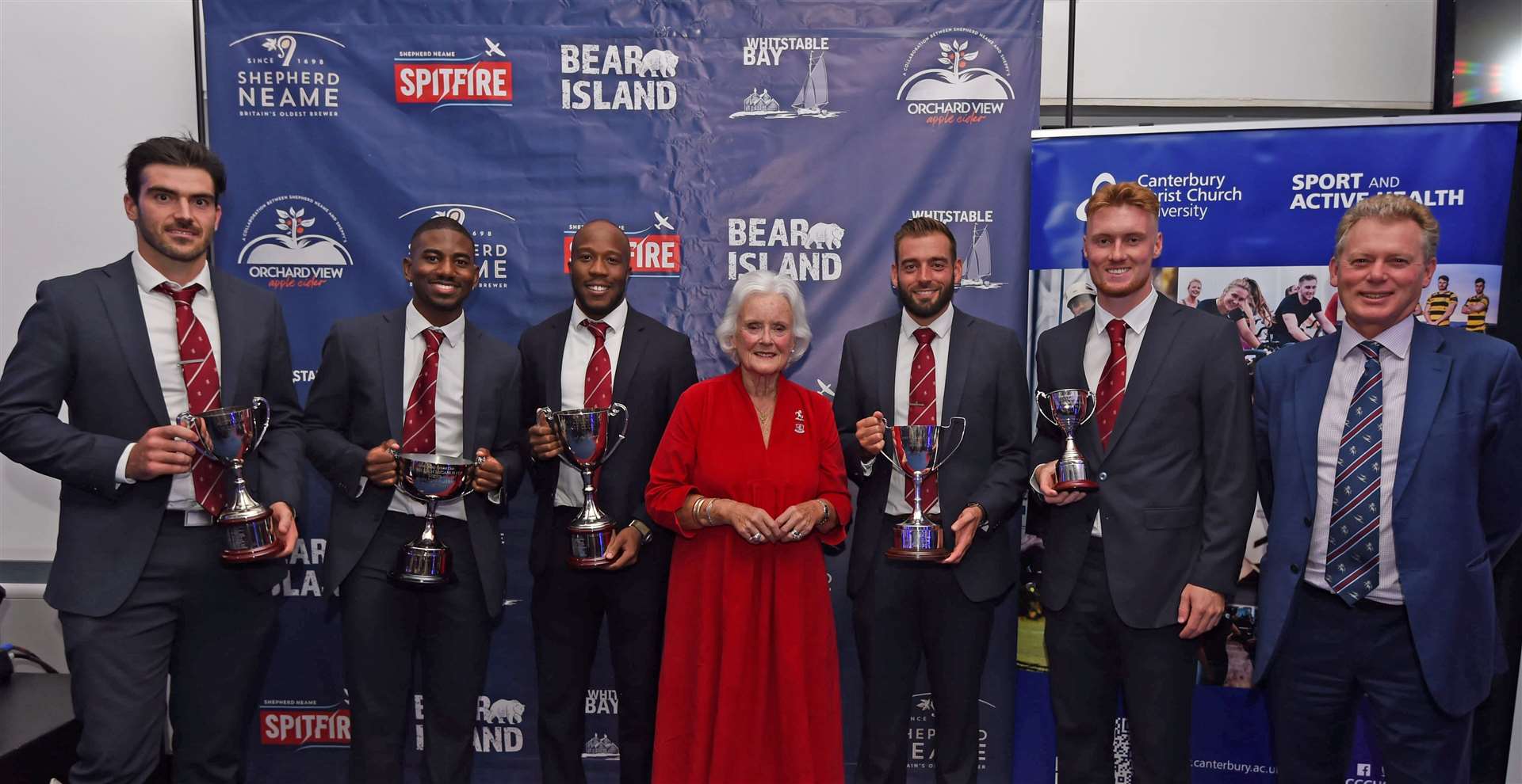 Jack Leaning, third from right, was named Kent’s fielder-of-the-year at their 2023 end-of-season awards. Picture: Ian Scammell