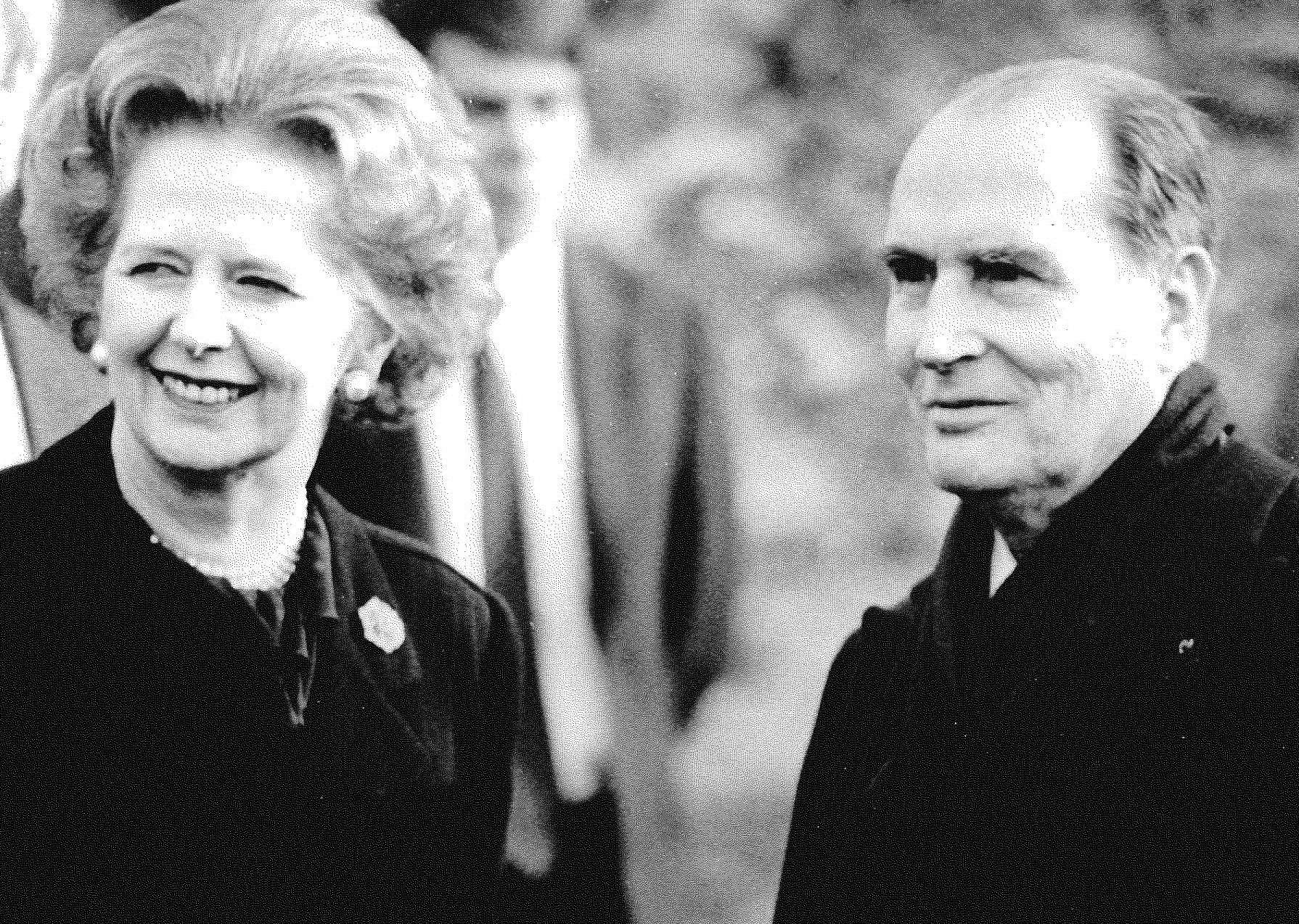 Margaret Thatcher and Francois Mitterand in Canterbury for the signing of what was known as the Canterbury Treaty, in 1986, which committed both nations to the building of the Channel Tunnel