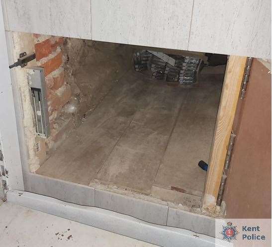 The concealed tunnel in on of the shops. Picture: Kent Police