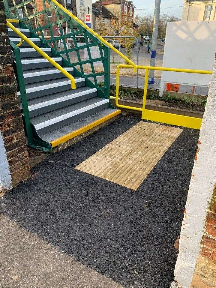 Tactile paving has been installed for the visually impaired