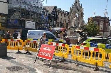 The cordon blocked off most of Maidstone town centre. Pic: David Antonio Allen