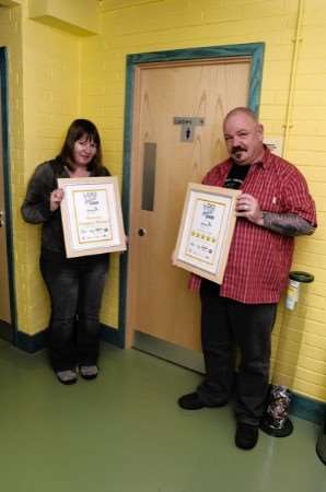 Elleanor and Phil Scott with the Phoenix Centre toilet awards