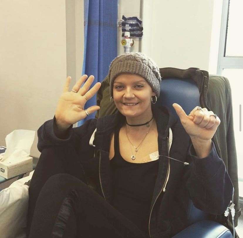 Danielle on her sixth and final round of chemo