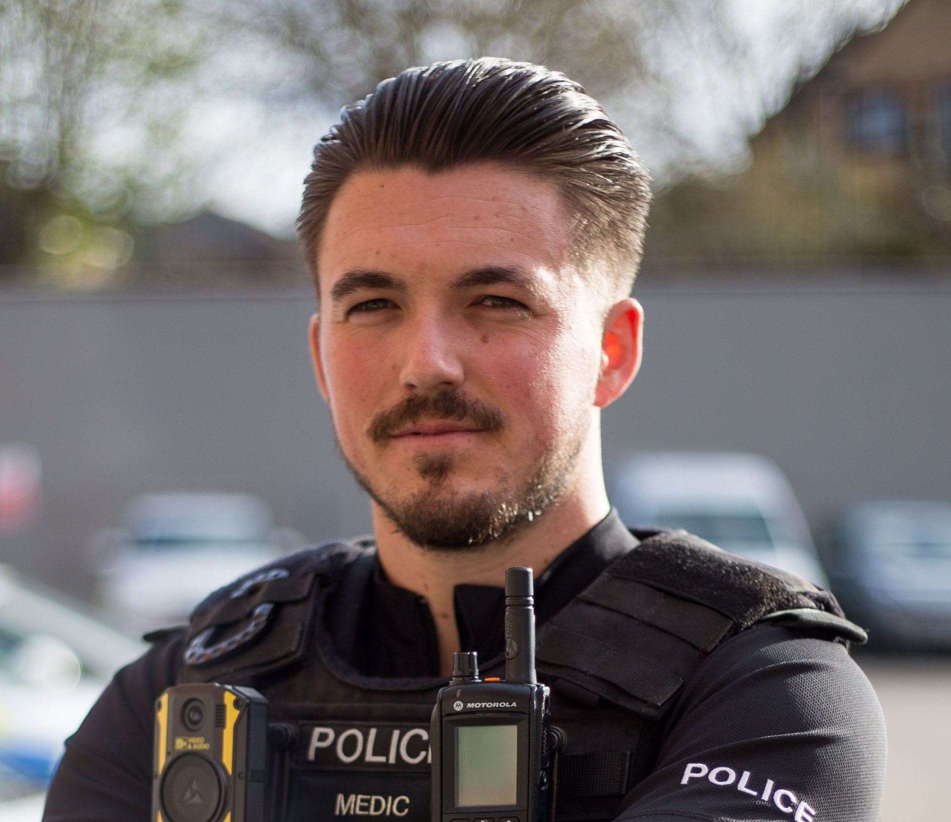Trained police medic Brett Barham was on hand to help at the Darenth Interchange. Picture: Kent Police