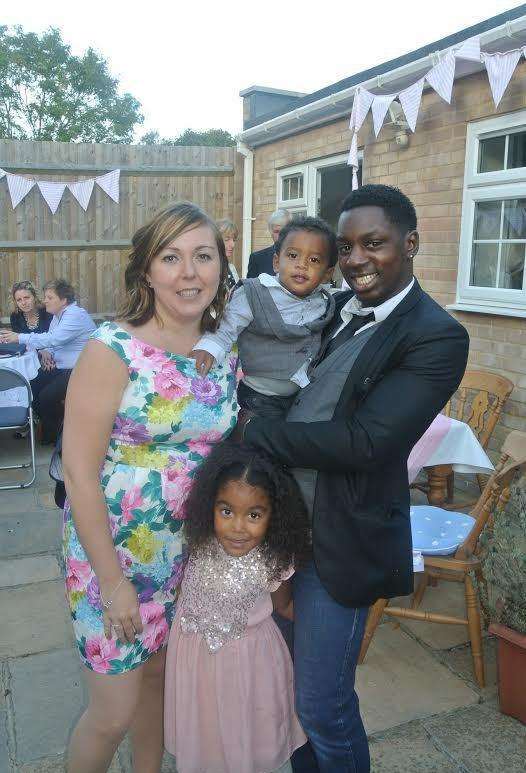 Kirsty Gordon-Thomas with husband Lindsey and children