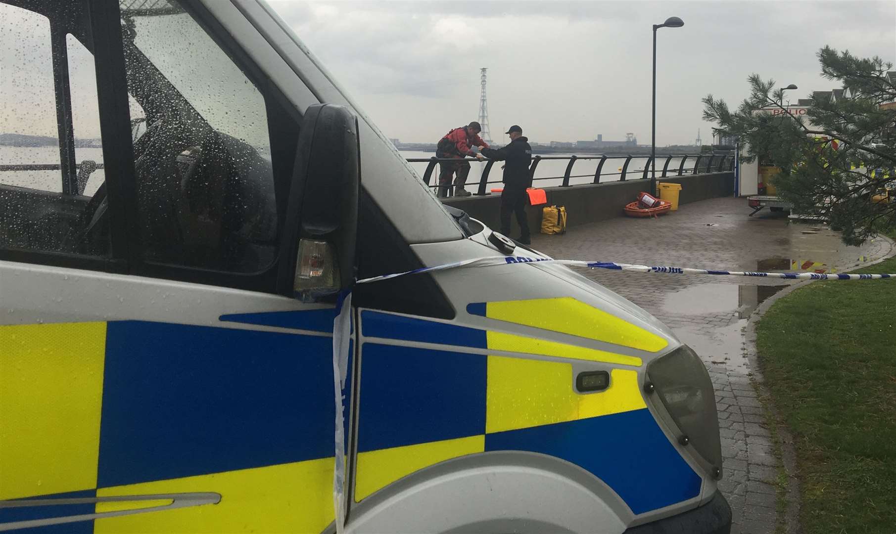 Police divers were seen searching the Thames by North Star Boulevard off Station Road at the time of Sarah Wellgreen's disappearance