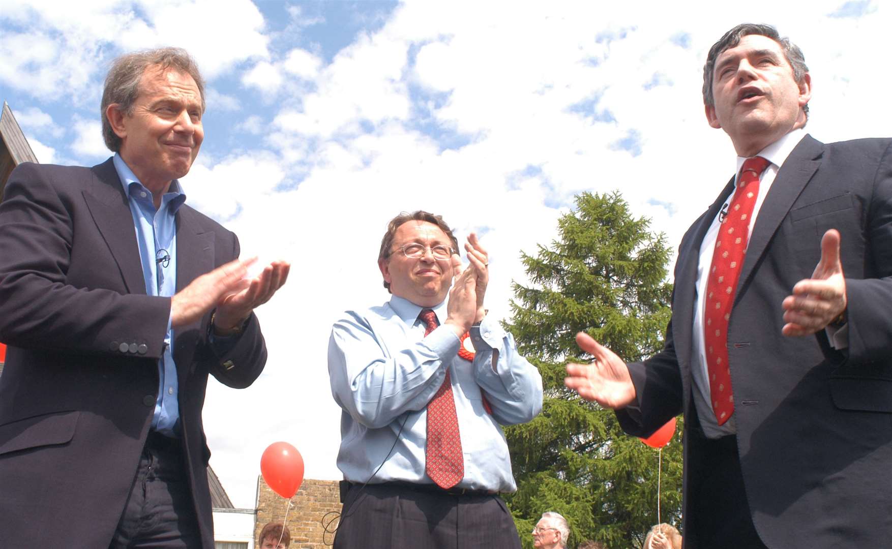 Then Gillingham MP Paul Clark on the campaign trail with PM Tony Blair and Gordon Brown in May 2005 in Twydall