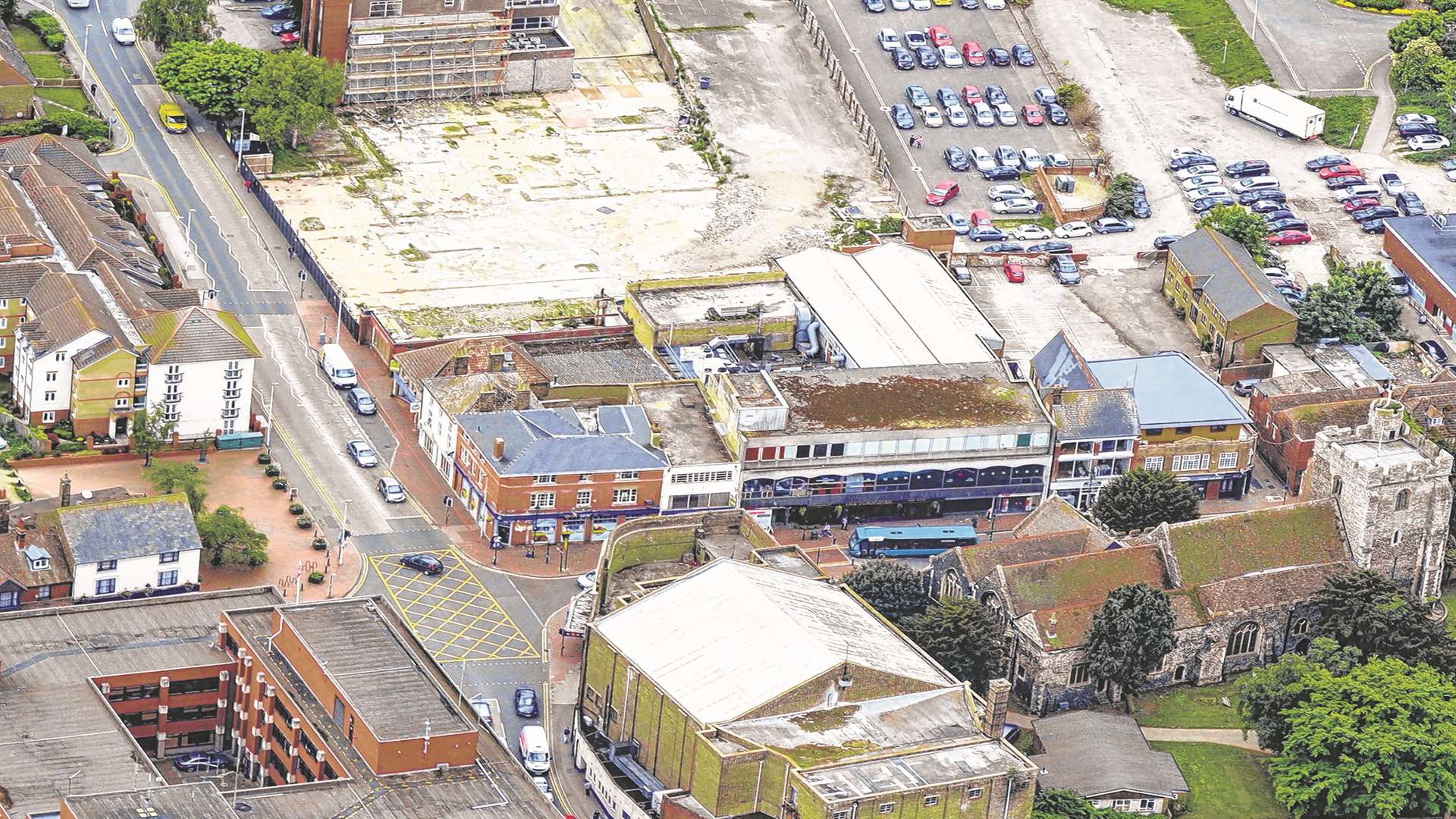 An aerial view of the Bell Centre site in Sittingbourne. Picture by Simon Burchett