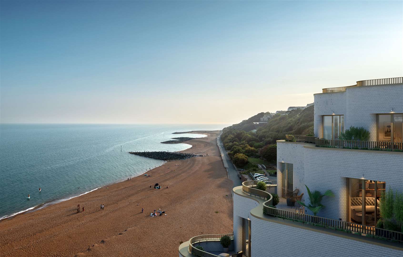 The view from the Shoreline development on Folkestone seafront. Picture: Folkestone Harbour Seafront Development Company