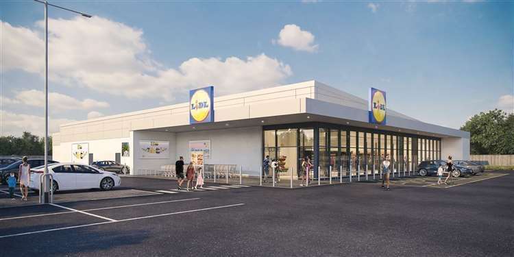 Artist impressions of what the multi-million pound development in Gillingham will look like if approved. Picture: Lidl UK.