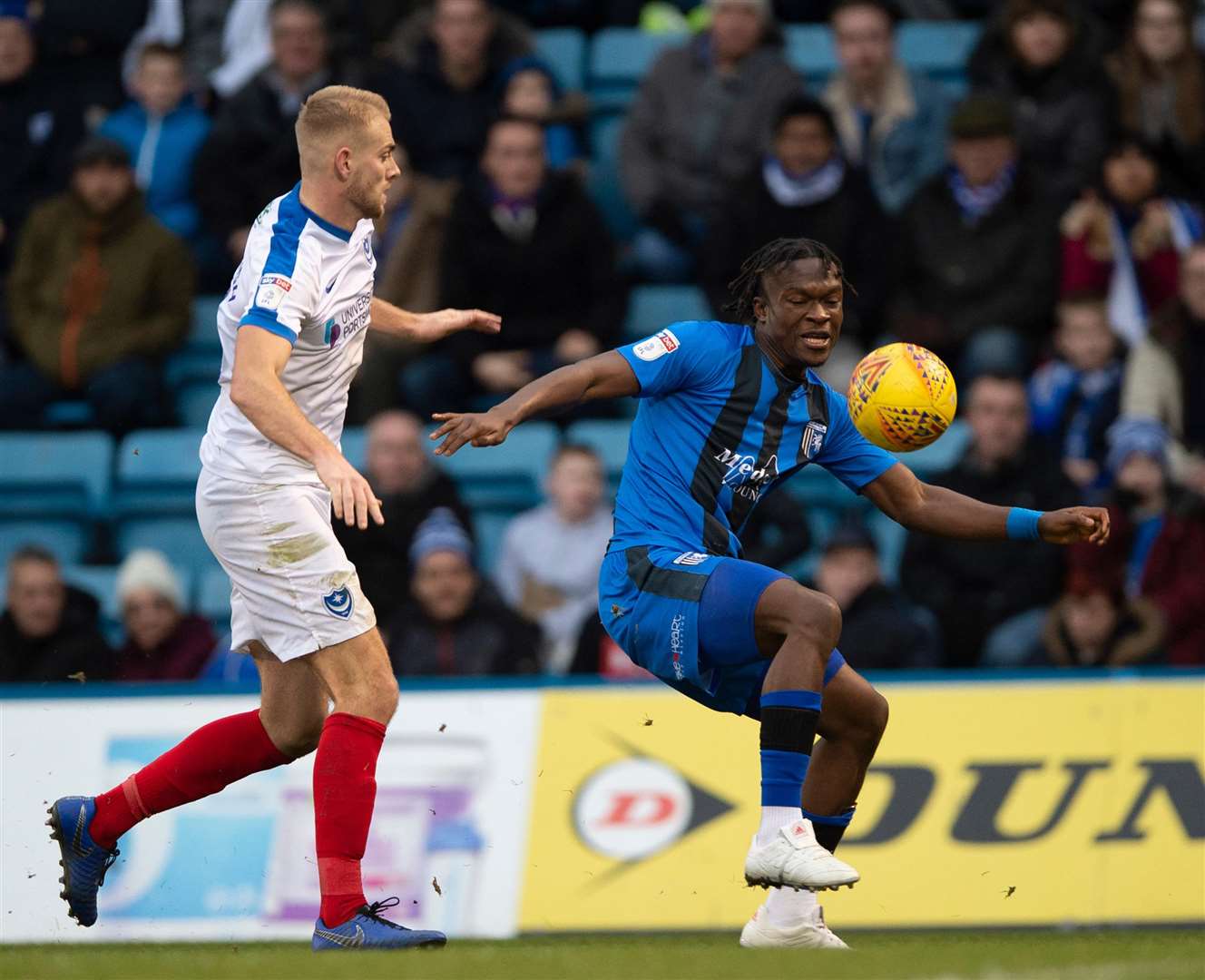 Noel Mbo made his only appearance in the league for Gillingham against Portsmouth