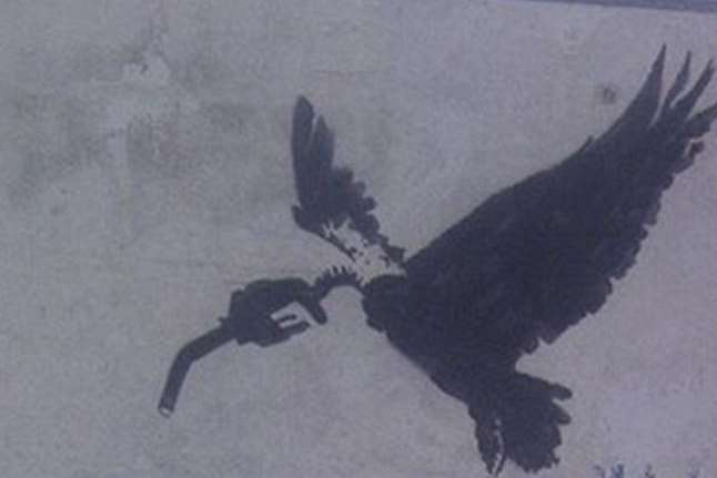 The vulture image in Dungeness was defaced
