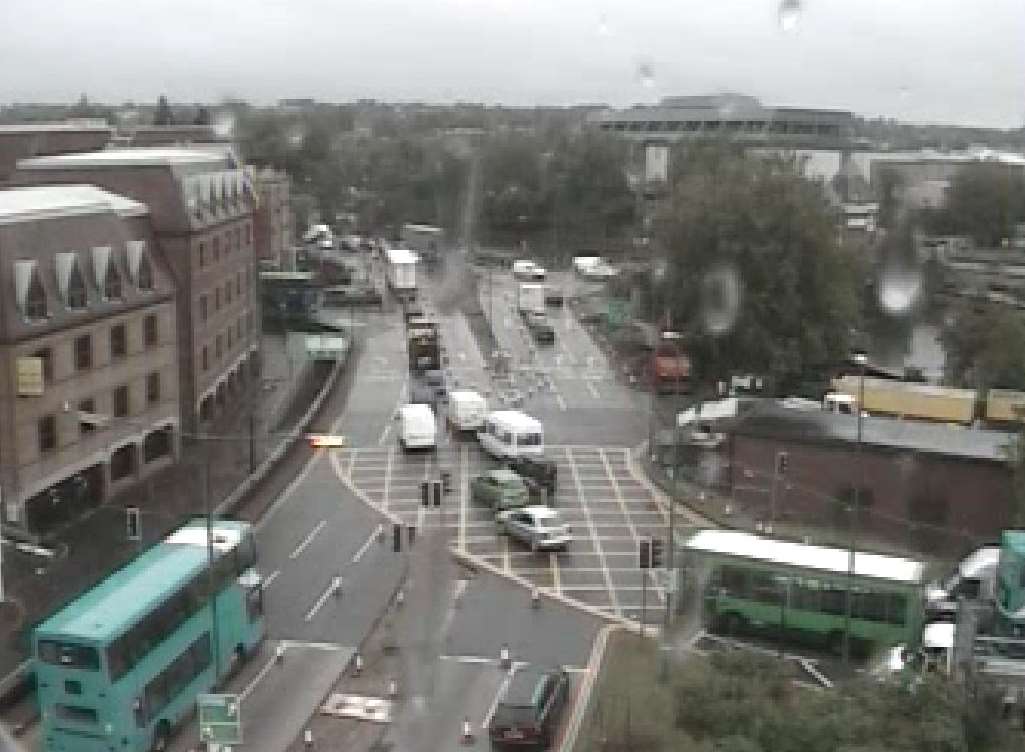 The gyratory this morning. Picture: Kent Highways