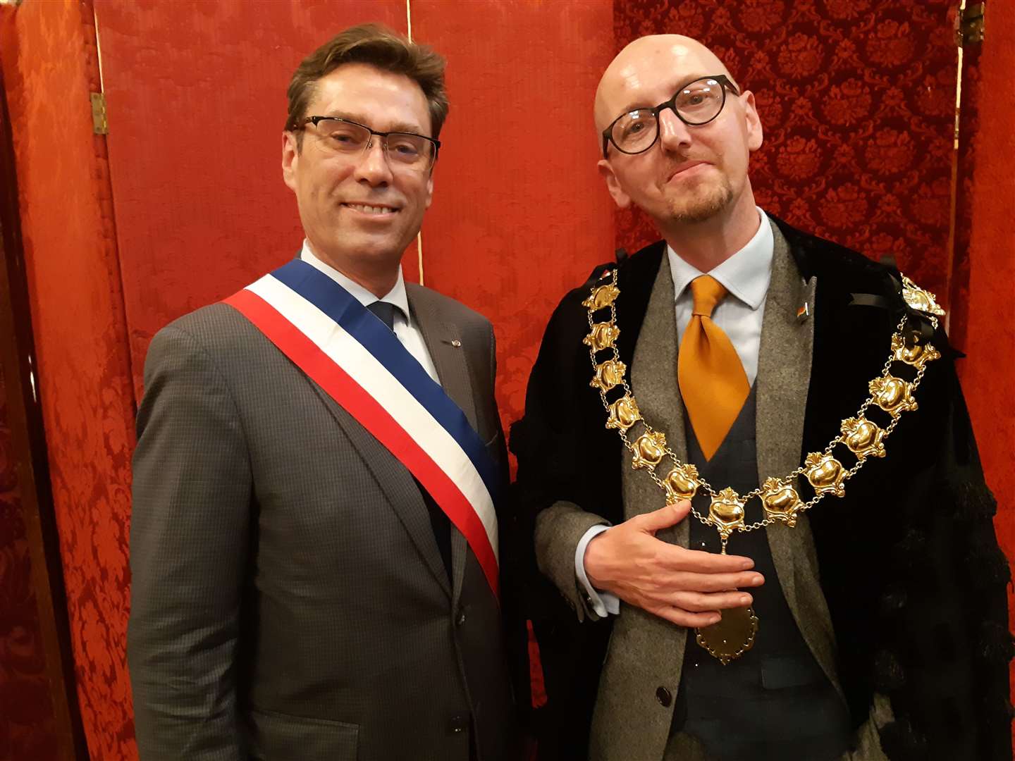 Cllr Howden with Calais deputy mayor Phillipe Mignonet