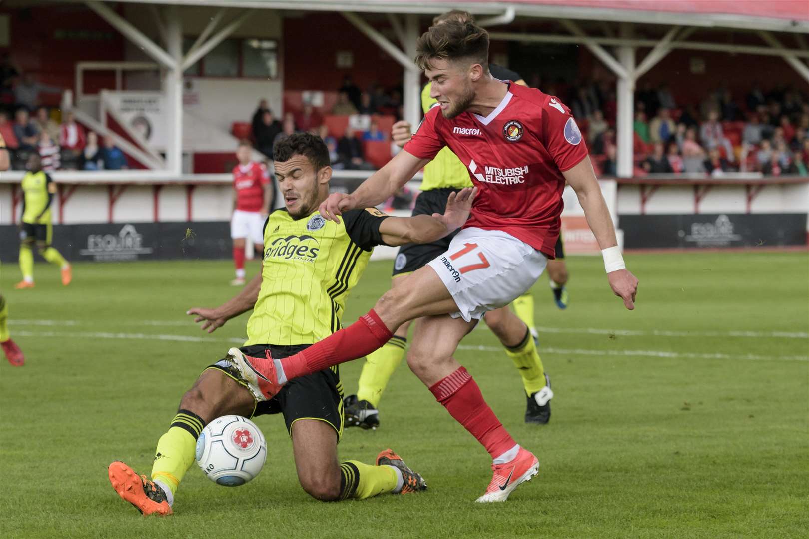Sean Shields in action for Ebbsfleet against Aldershot Picture: Andy Payton