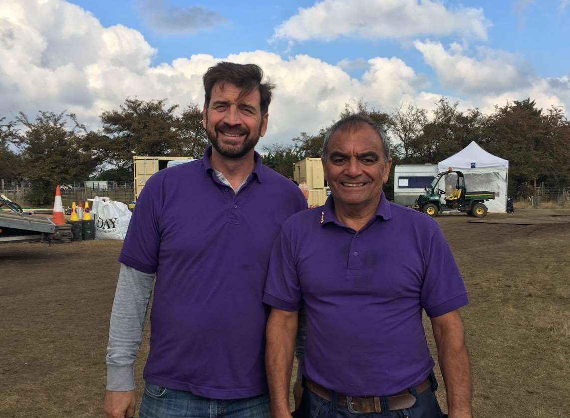 Nick Knowles and Billy Byrne on site for the DIY SOS Sheppey project