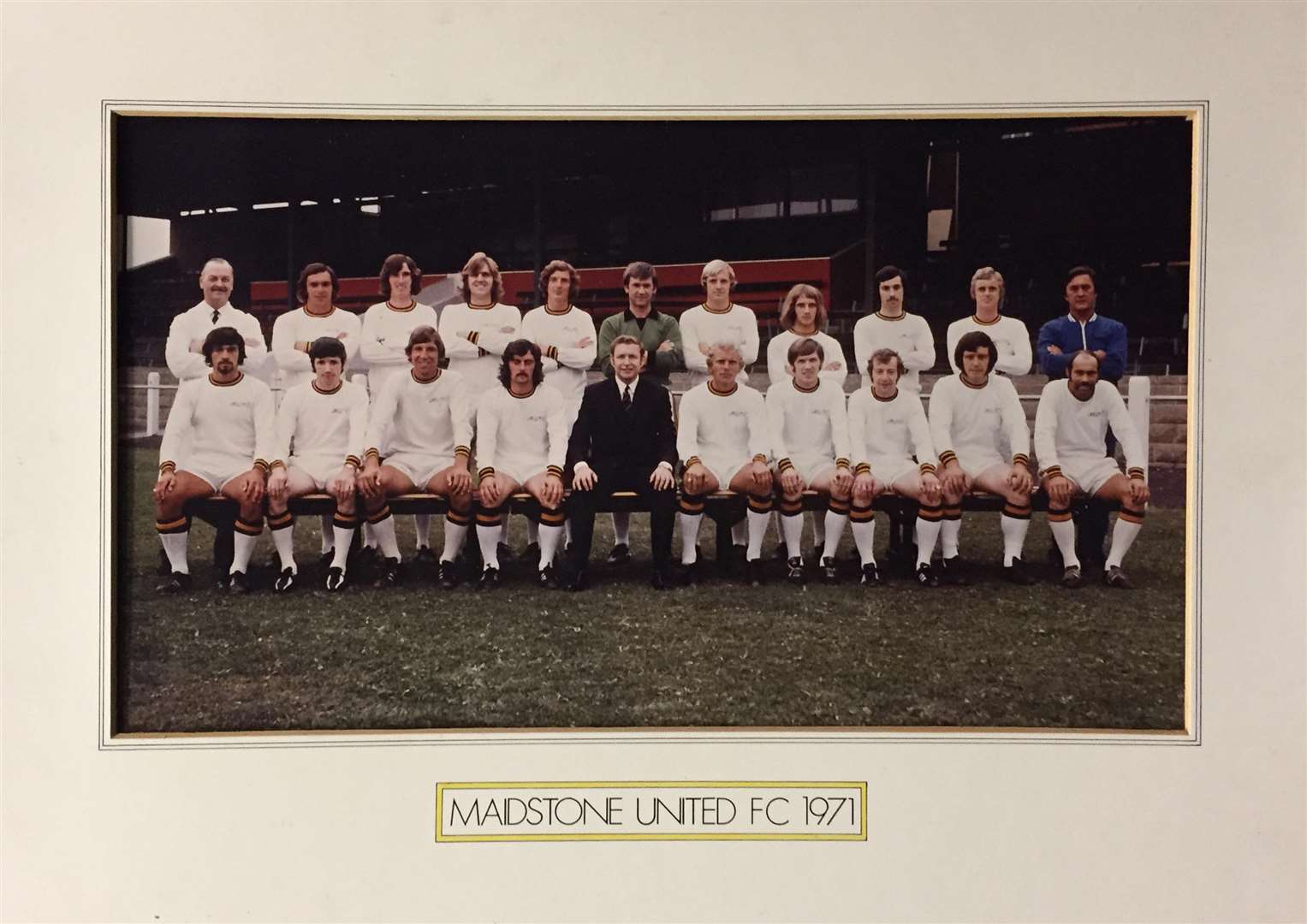 The official club portrait of the Maidstone United side in 1971 is one of many items that will be on display. Former England manager Roy Hodgson is among the squad, pictured in the back row, fifth from left