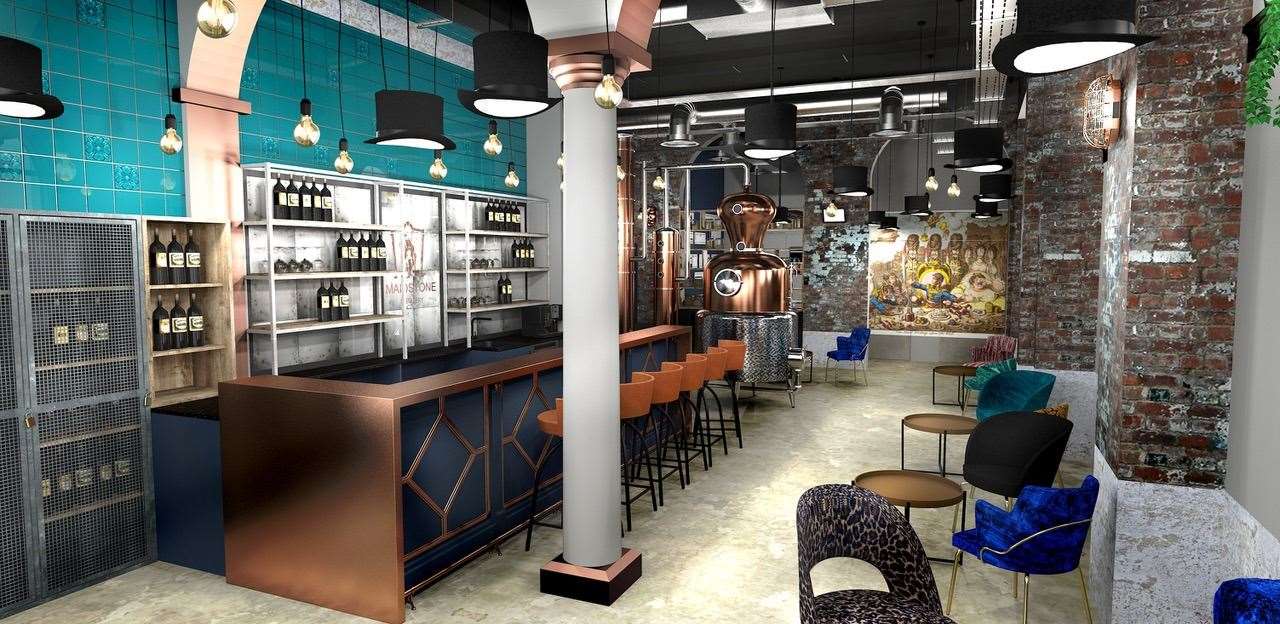 An artists impression of the new Maidstone Distillery and bar