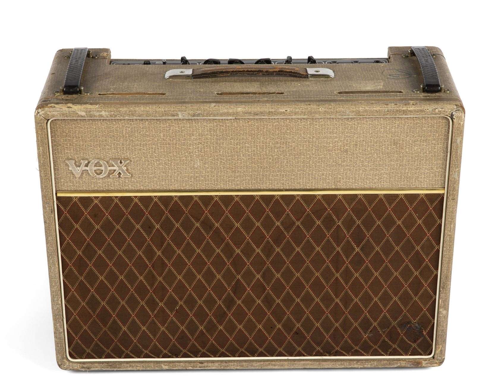 Former Rolling Stone Bill Wyman's 1962 VOX AC30 'Normal' model amplifier built at the Jennings Dartford Road factory Picture: Julien's Auctions