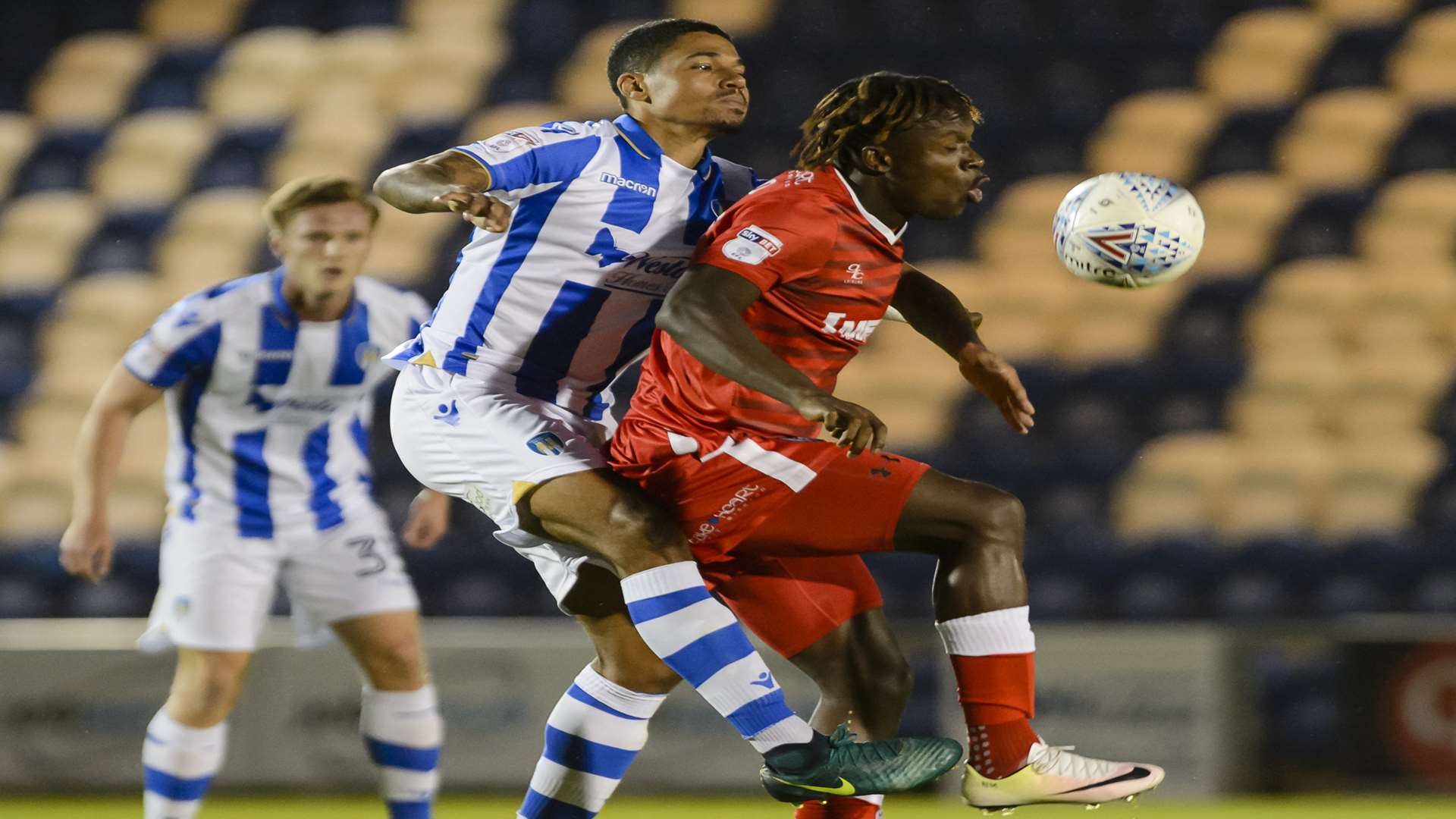 Noel Mbo in pre-season action at Colchester. Picture: Andy Payton