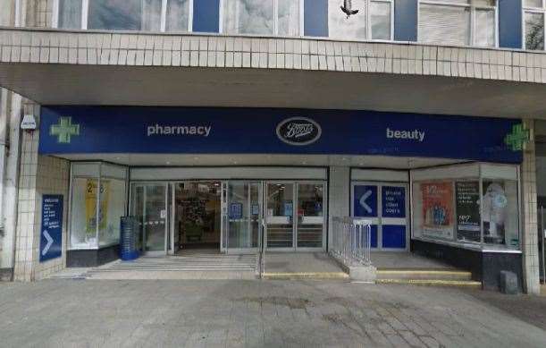 The child was caught shoplifting at Boots in Sandgate Road, Folkestone