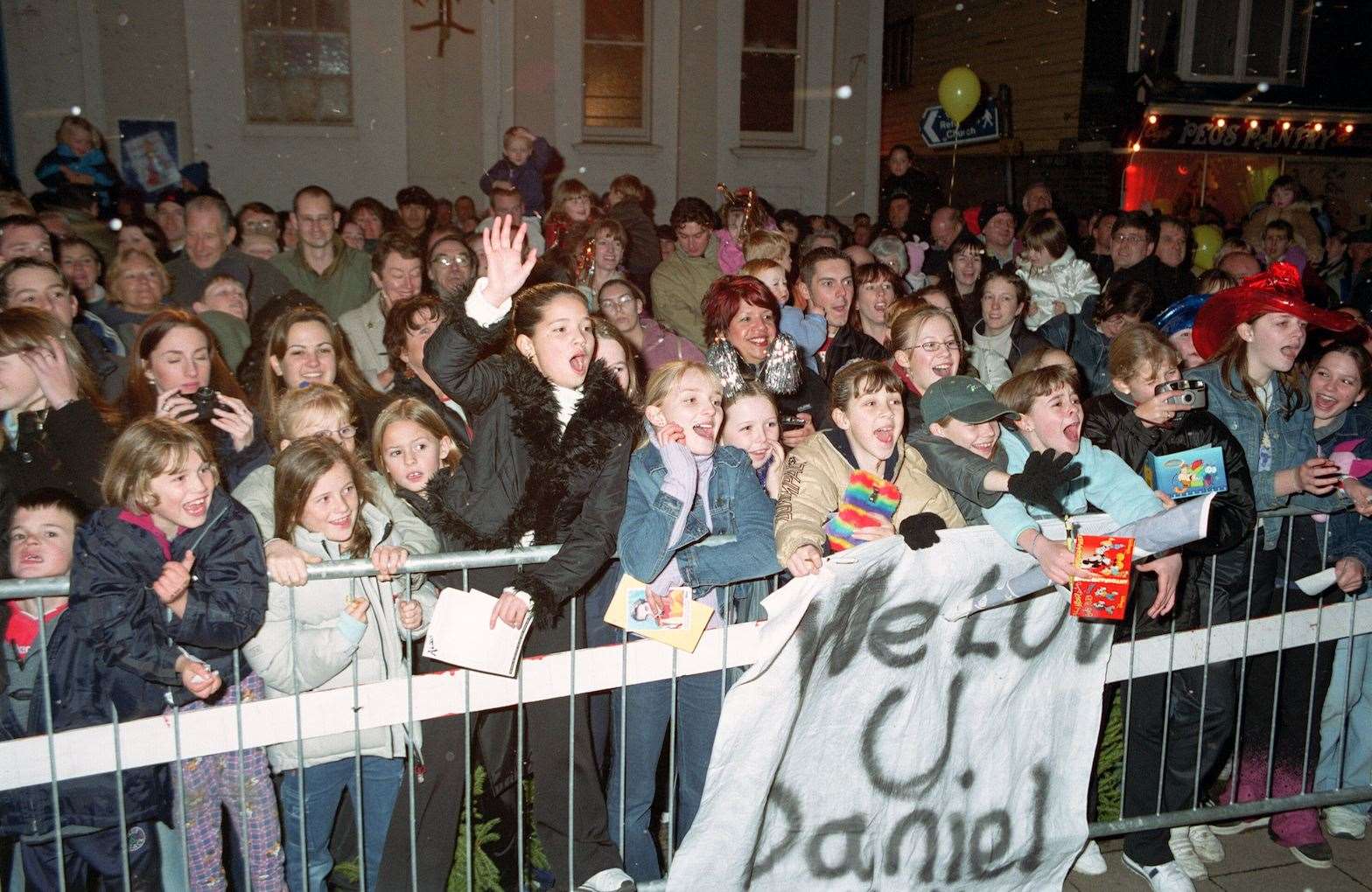 Daniel MacPherson fans at the Whitstable Christmas lights switch-on in 2001