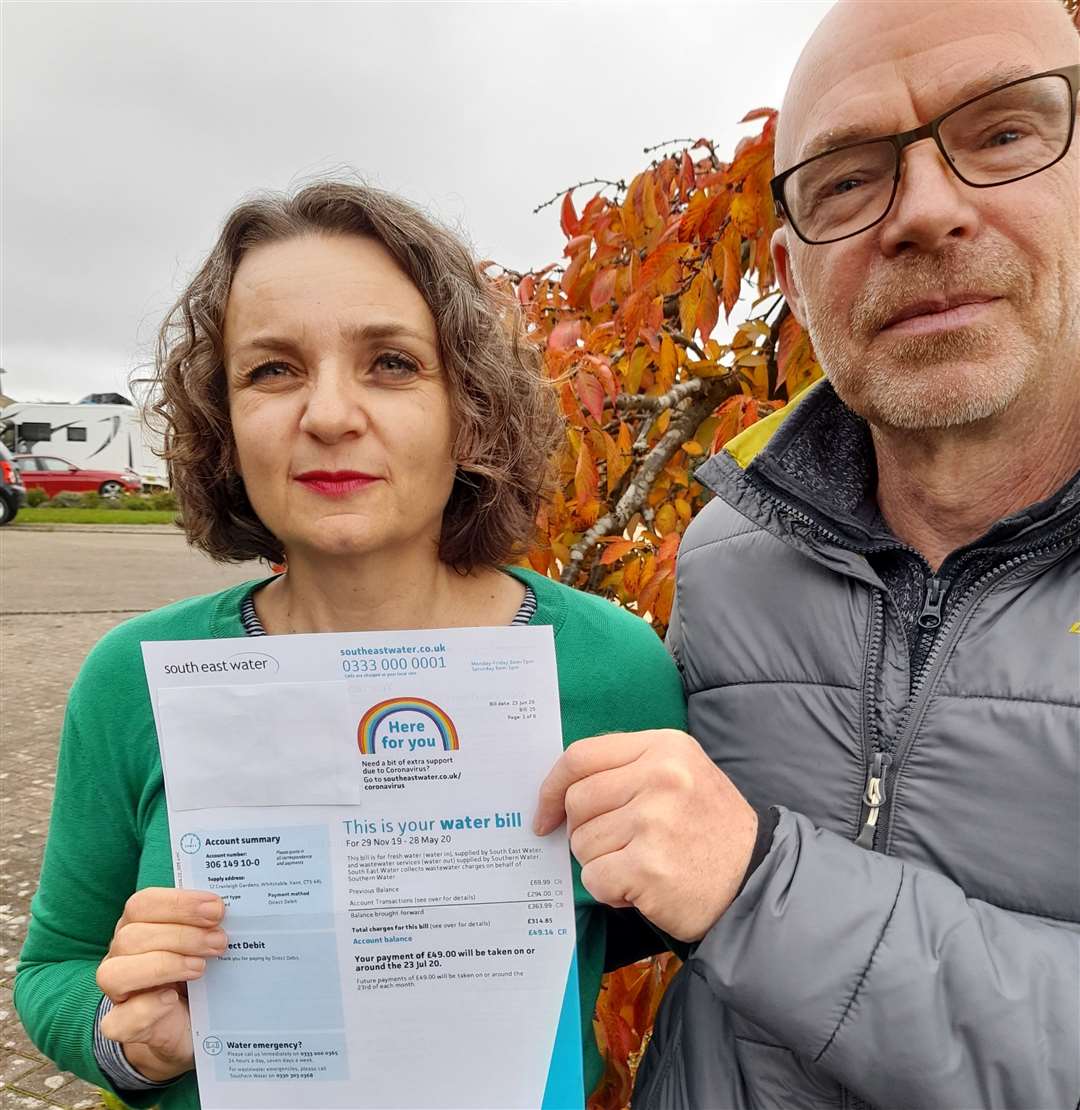 Steven Wheeler, 60 and Emma Gibson, 52, have also refused to pay the Southern Water portion of her bill, while still paying South East Water, which issues a joint bill on behalf of both firms