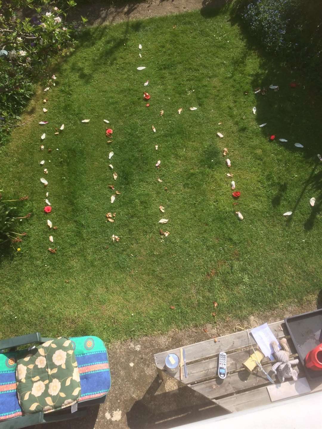 Alan Forman made this tribute to NHS workers like his duaghter in the garden