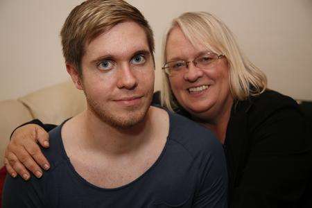 Russell Baker with his mum Kim