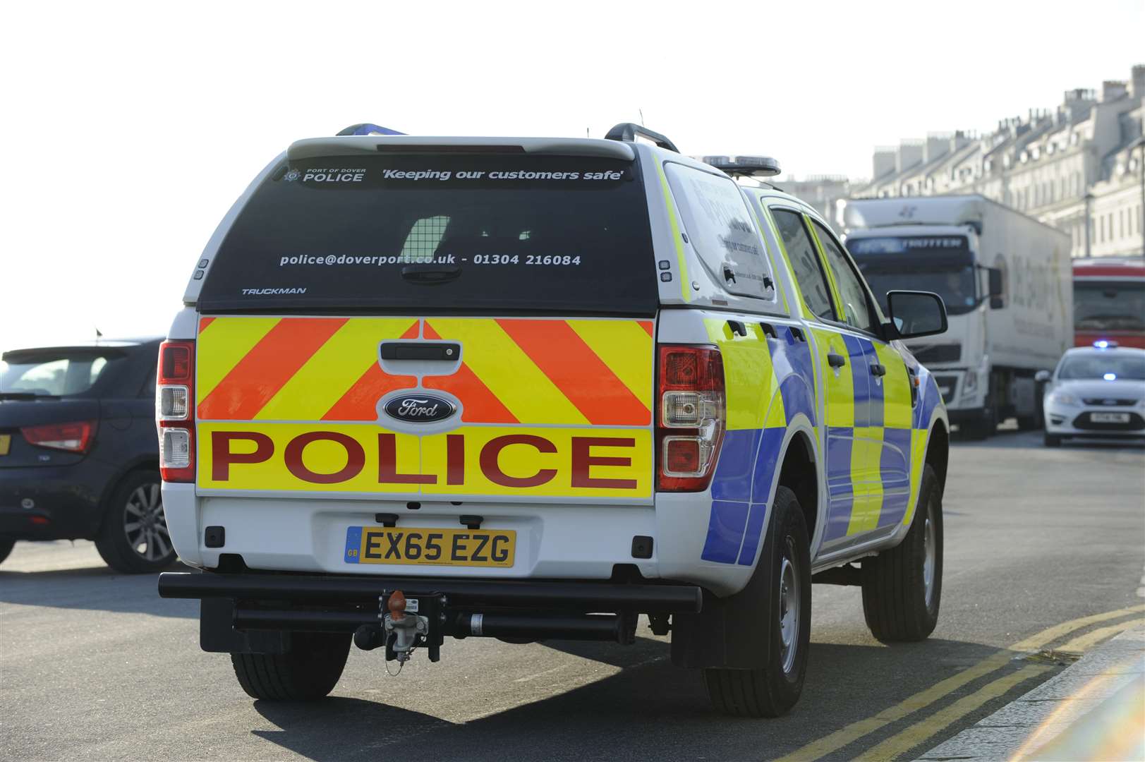 The police stopped four motorists this morning on the A20 stretch into Dover