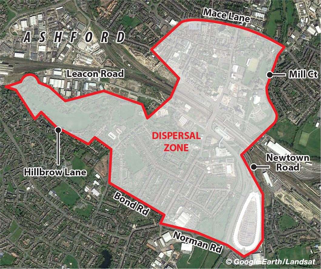 A map of the dispersal zone