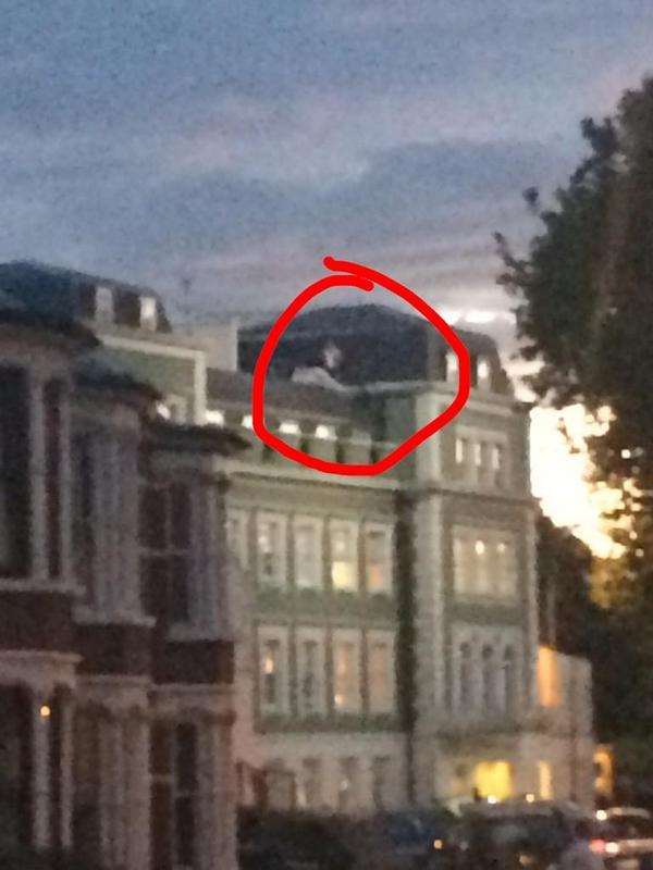 The man was spotted on the roof of the Clarendon Royal Hotel. Picture: Kent999s