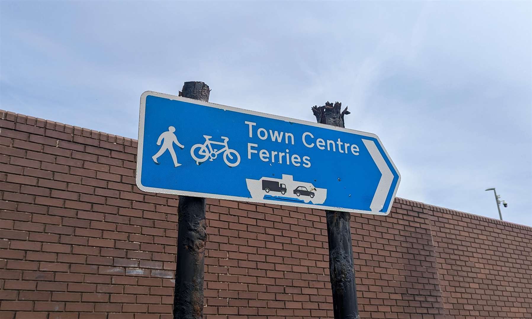 Signs point the way towards the Port of Dover