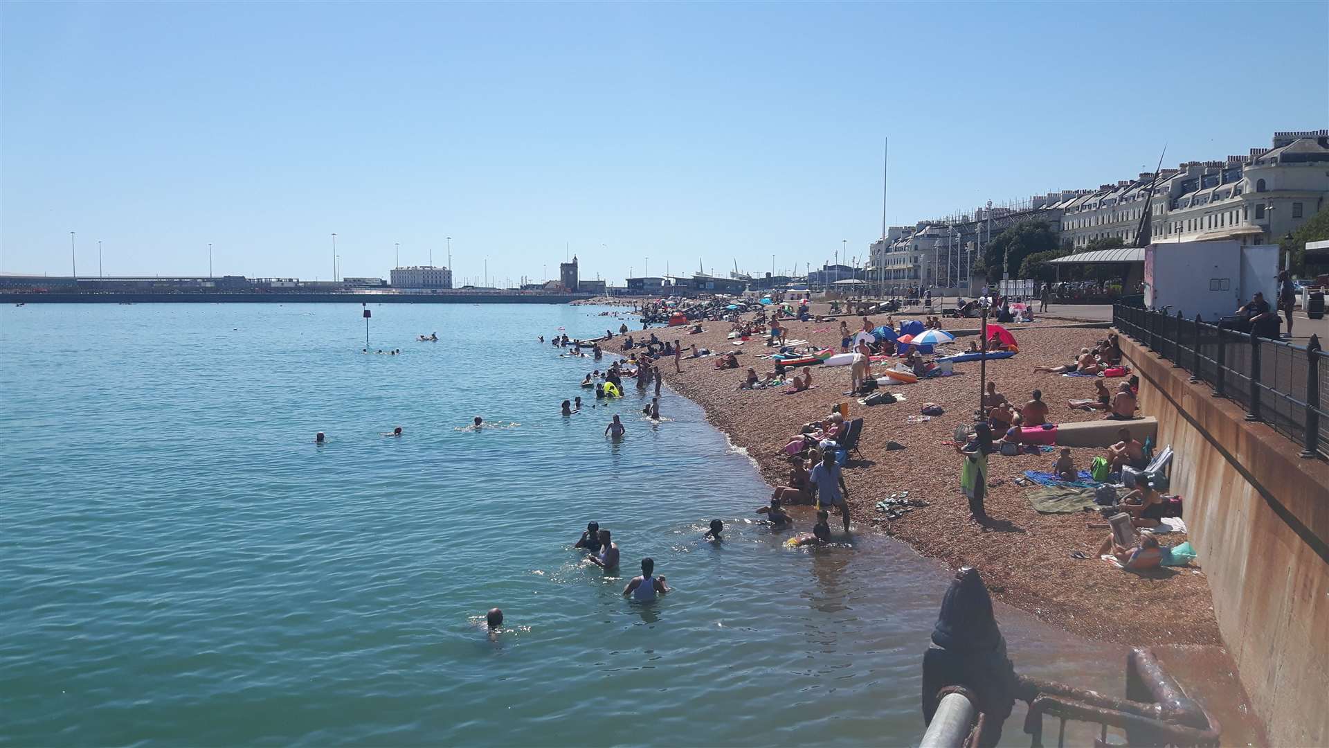 Dover beach was closed to swimmers on Sunday because of the levels of E-coli in the water