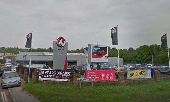 She took the car into the WJ King Vauxhall Rochester in April. Picture: Google Streetview