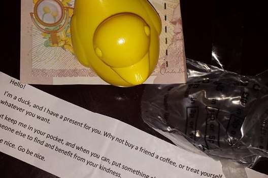 Neil Mitchell found this duck and £10
