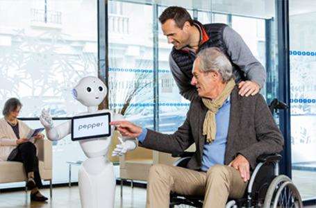 Pepper provides new child-sized robot recruit, called Pepper the robot provides social care for the elderly in Southend (4940434)
