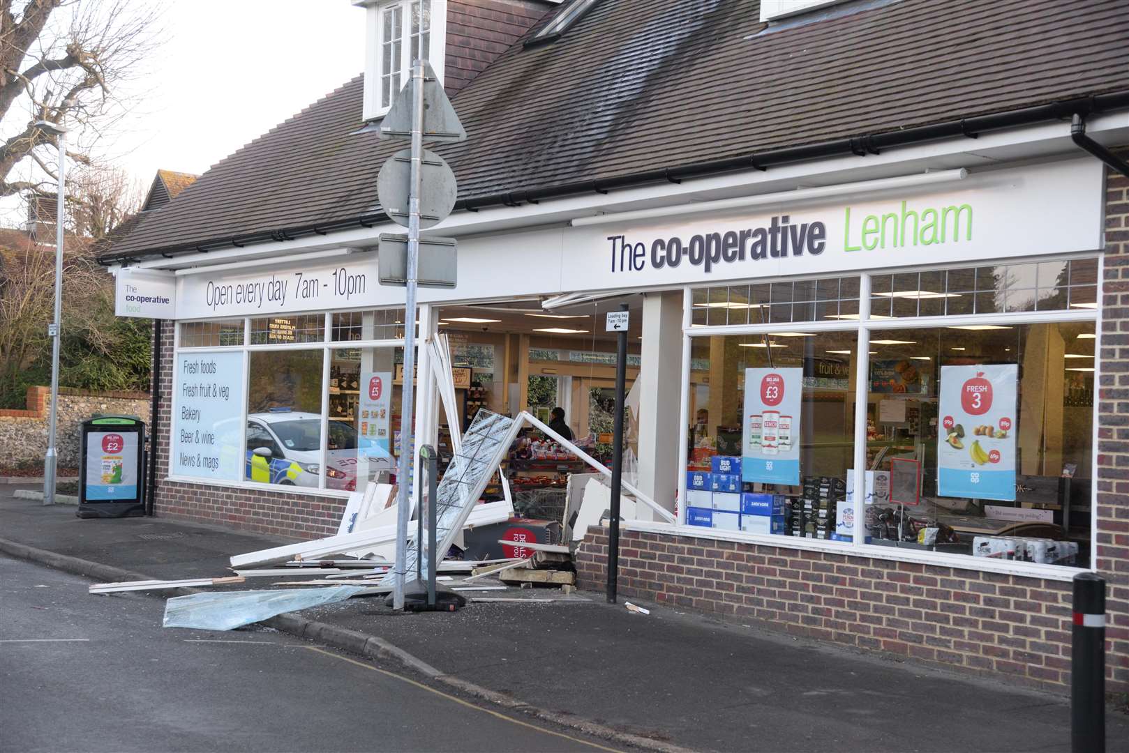 The scene at the Lenham Coop on Wednesday. Picture: Chris Davey. (6421563)