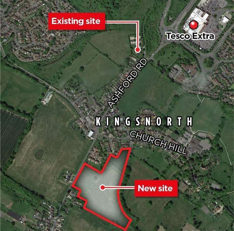 Where the site for the new Kingsnorth Medical Practice – and accompanying homes – lies