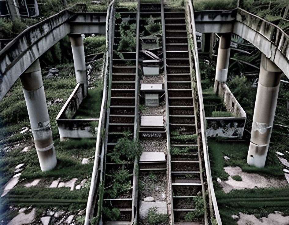 The escalators in County Square shopping centre. Picture: Steven Rees