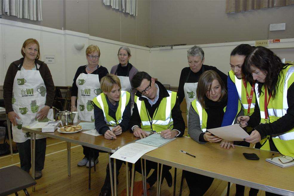 Council, Red Cross, St John's Ambulance and Oyster WI staff on hand at All Saints Church hall
