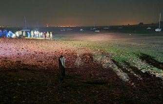Emergency services took part in a night time rescue on the River Medway in Lower Halstow (40262376)
