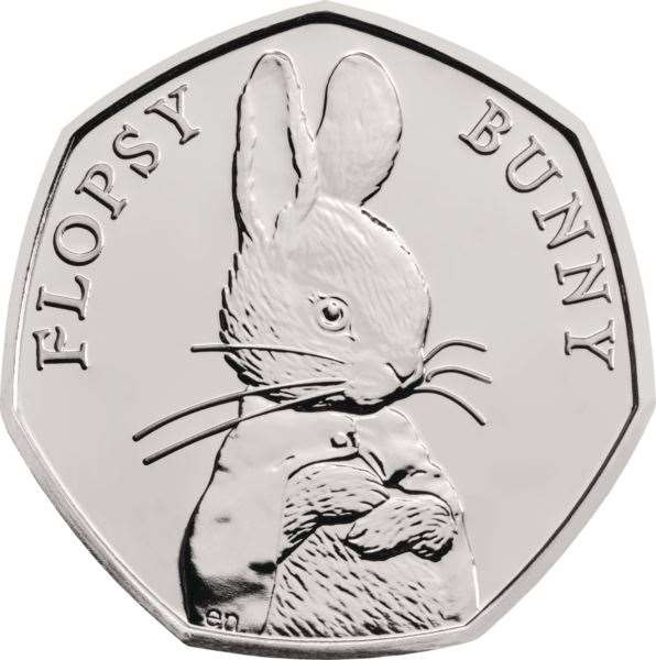 A Flopsy Bunny 50p coin from the Peter Rabbit collection