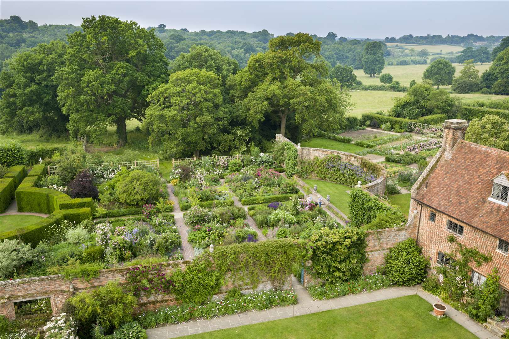 The Rose Garden from the Tower at Sissinghurst Castle Garden Picture: National Trust Images/Andrew Butler