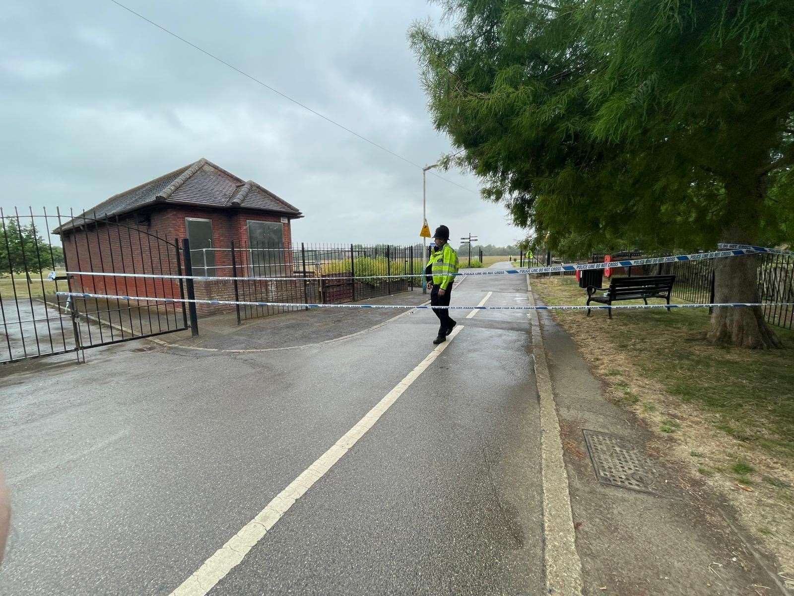 An area near Riverside Walk has been taped off. Picture: Sean McPolin
